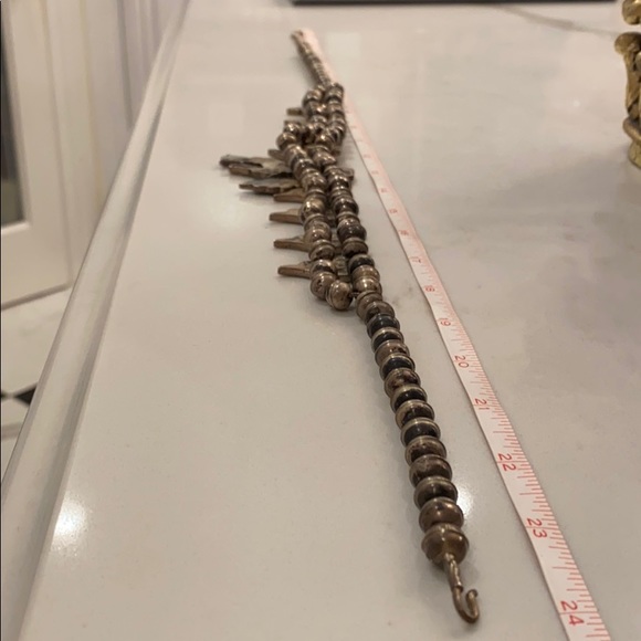 VTG 70’s Zuni Artist signed Necklace squash Blossom turquoise Native American - Picture 6 of 7